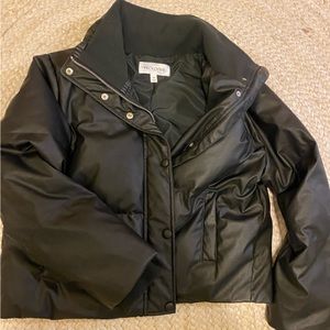 Leather puffy cropped jacket. Size M. Prologue
